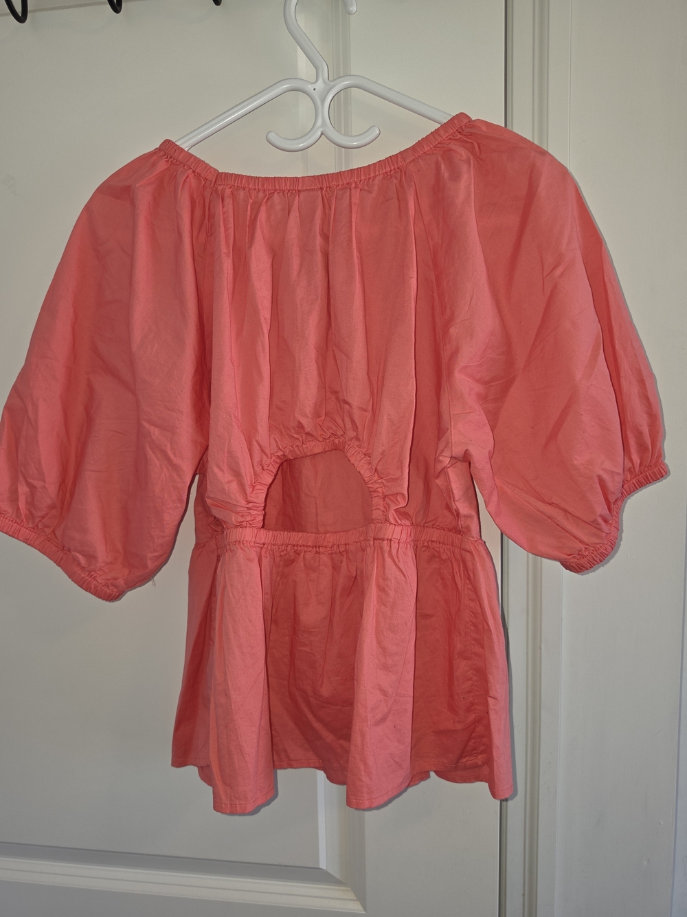 Old Navy Coral Pink Off-Shoulder Puff Sleeve Tunic - Picture 2 of 2